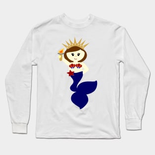 4th of July Mermaid Patriotic Gift for Women and Girl Long Sleeve T-Shirt